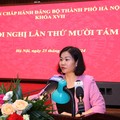 Phó Bí thư Thường trực Thành ủy Nguyễn Thị Tuyến được phân công điều hành Thành ủy Hà Nội.Ảnh: VGP.