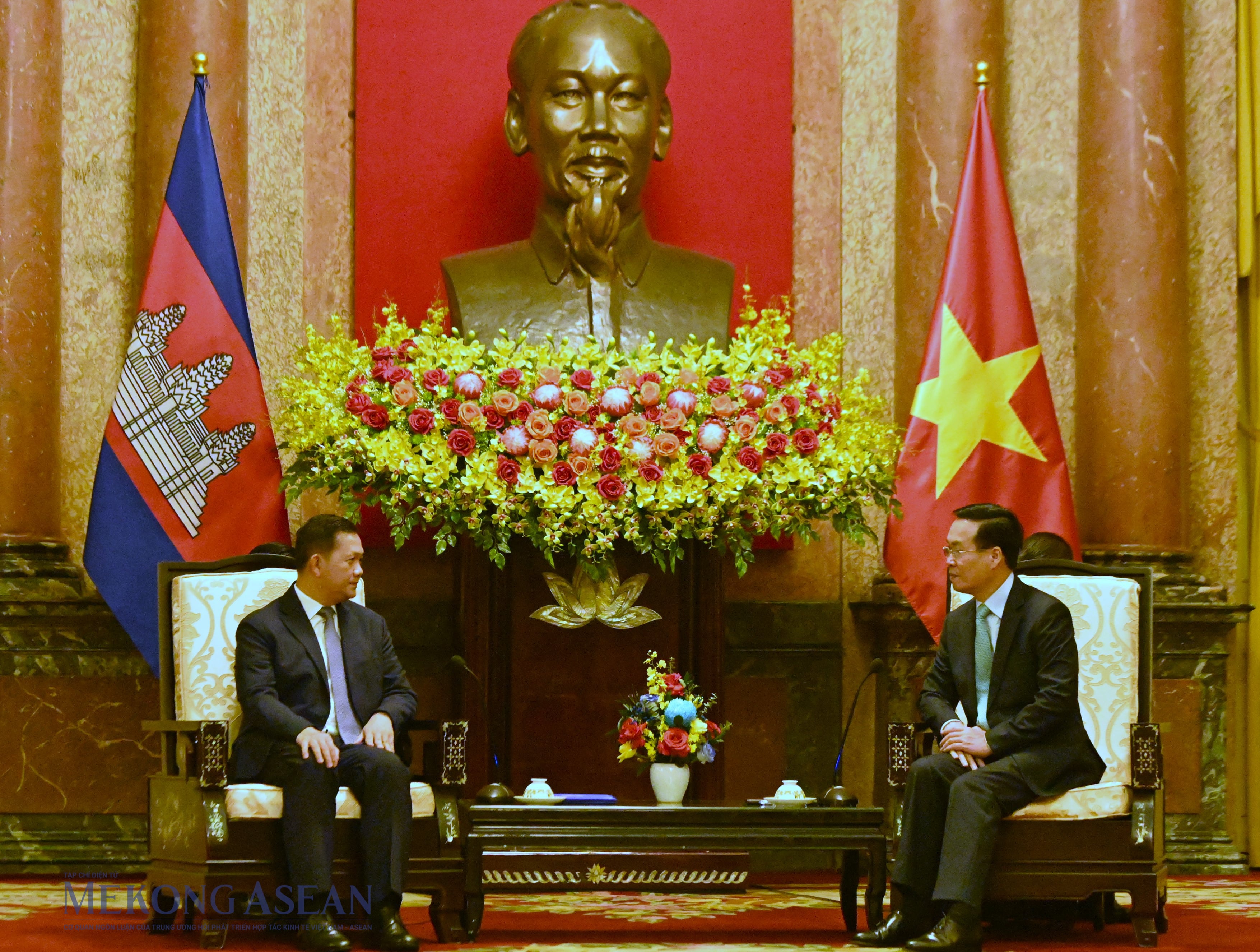 Chủ tịch nước Võ Văn Thưởng tiếp Thủ tướng Campuchia Hun Manet. Ảnh: Đỗ Thảo
