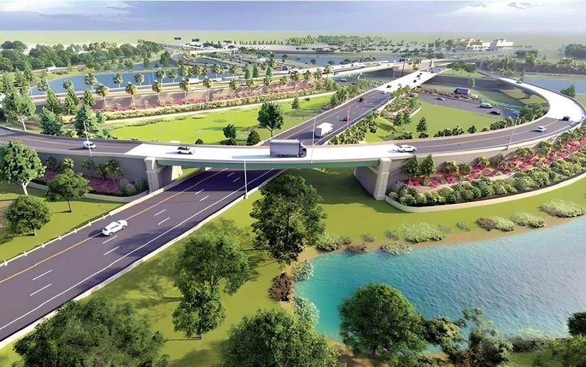 Ảnh minh họa. Phối cảnh 1 nút giao của dự án cao tốc Biên Hòa - Vũng Tàu.