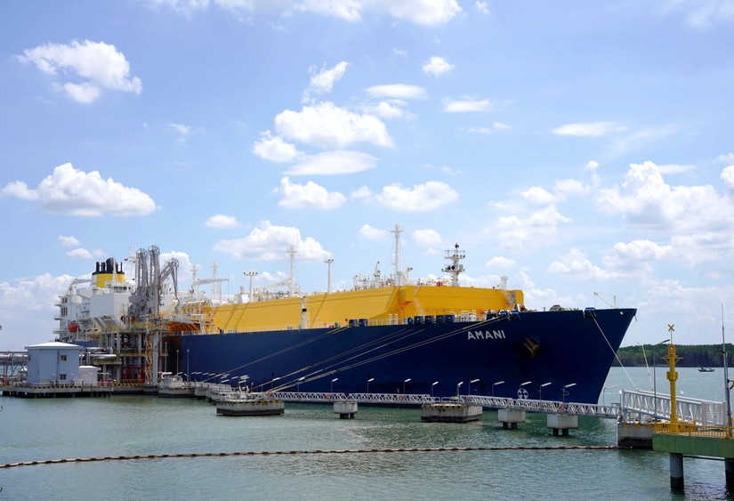 Tàu AMANI cập cảng LNG Thị Vải. Nguồn: PV GAS.