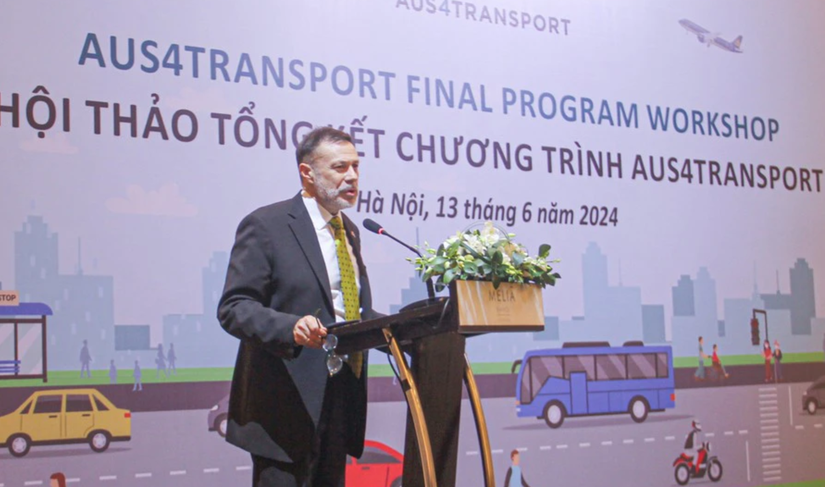 Đại sứ Australia tại Việt Nam Andrew Goledzinowski phát biểu tại hội thảo. Nguồn: VGP. 