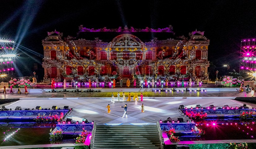 Buổi tổng duyệt chương trình Khai mạc Tuần lễ Festival nghệ thuật Quốc tế Huế 2024. Ảnh: UBND tỉnh Thừa Thiên Huế