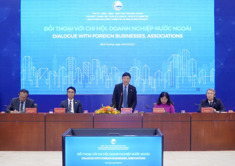 UBND tỉnh đối thoại với doanh nghiệp nước ngoài năm 2023. Ảnh: Binhduong.gov.