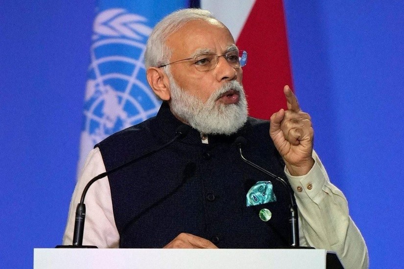 Thủ tướng Ấn Độ Narendra Modi tại Hội nghị Thượng đỉnh về khí hậu COP26 của Liên Hợp Quốc. Ảnh: AFP