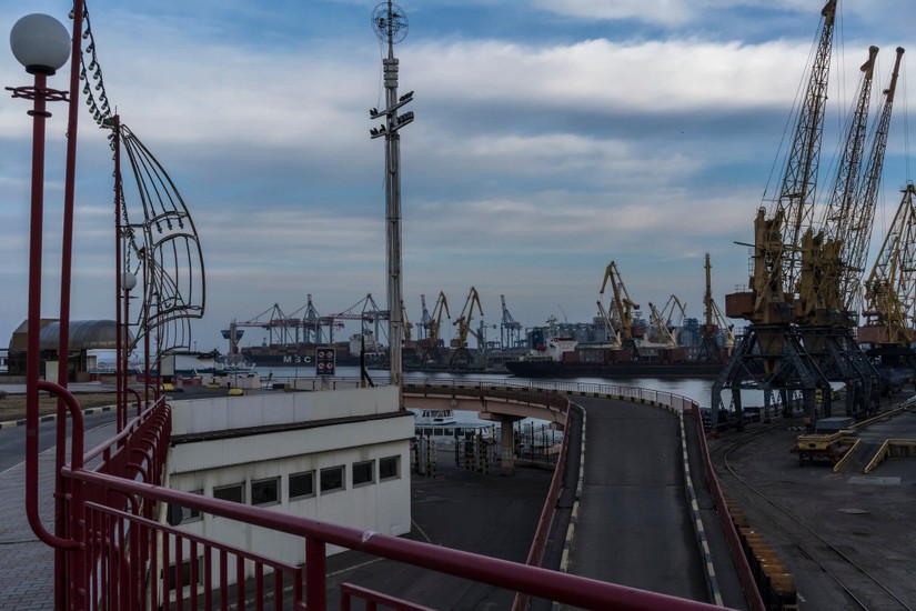 Một cảng biển ở Odessa, Ukraine. Ảnh: The New York Times