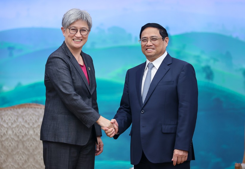 Thủ tướng Phạm Minh Chính đã tiếp Ngoại trưởng Australia Penny Wong. Ảnh: VGP