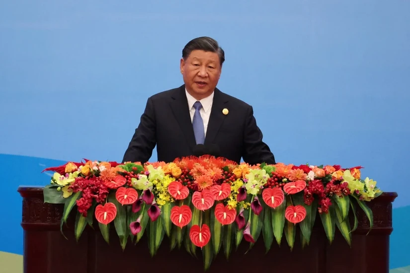 Chủ tịch Trung Quốc Tập Cận Bình phát biểu tại Diễn đàn Hợp tác Quốc tế Vành đai và Con đường (BRF) lần thứ 3 tại Bắc Kinh. Ảnh: Reuters