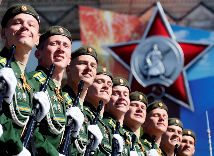 Các quân nhân Nga trong cuộc duyệt binh Ngày Chiến thắng 9/5 năm 2018. Ảnh: News York Times
