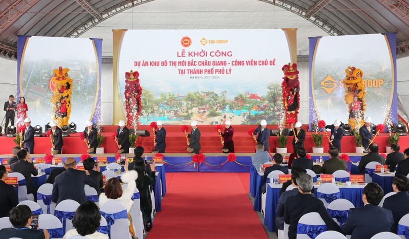 Chính thức khởi công giai đoạn I Tổ hợp dự án Khu đô thị mới Bắc Châu Giang.