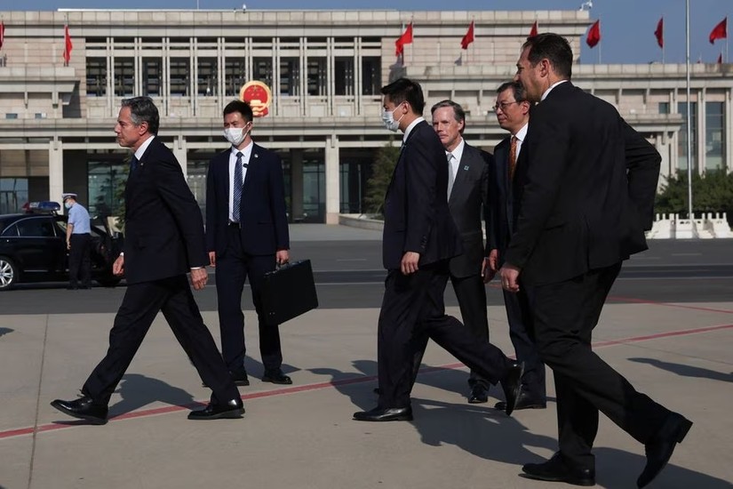 Ngoại trưởng Mỹ Anthony Blinken tại Bắc Kinh, Trung Quốc ngày 18/6. Ảnh: Reuters