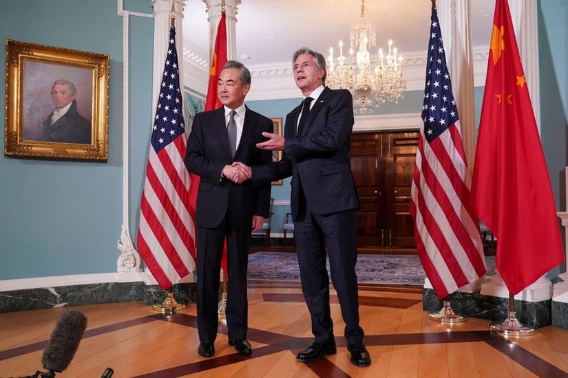 Ngoại trưởng Mỹ Antony Blinken và Ngoại trưởng Trung Quốc Vương Nghị tại Washington, Mỹ ngày 26/10/2023. Ảnh: Reuters