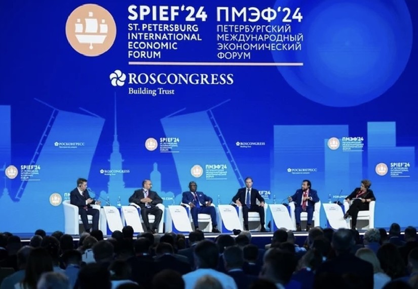 Phiên khai mạc Diễn đàn Kinh tế Quốc tế St. Petersburg (SPIEF) ngày 6/6/2024. Ảnh: SPIEF